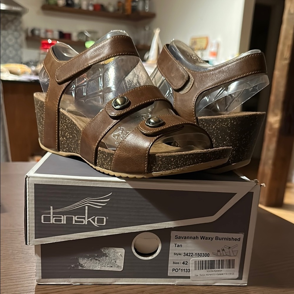 Dansko Women's Tan Wedge Sandals